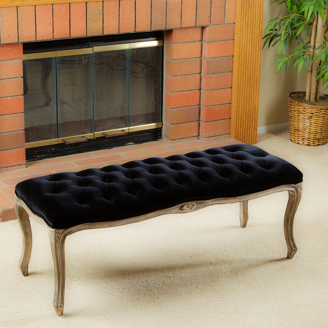 Modern Benches For Living Room
 Francis Black Fabric Bench Ottoman Modern Living Room