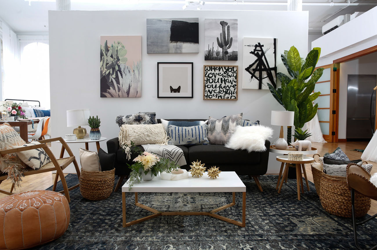 Modern Bohemian Living Room
 Modern Boho Interior Design with Wayfair Registry
