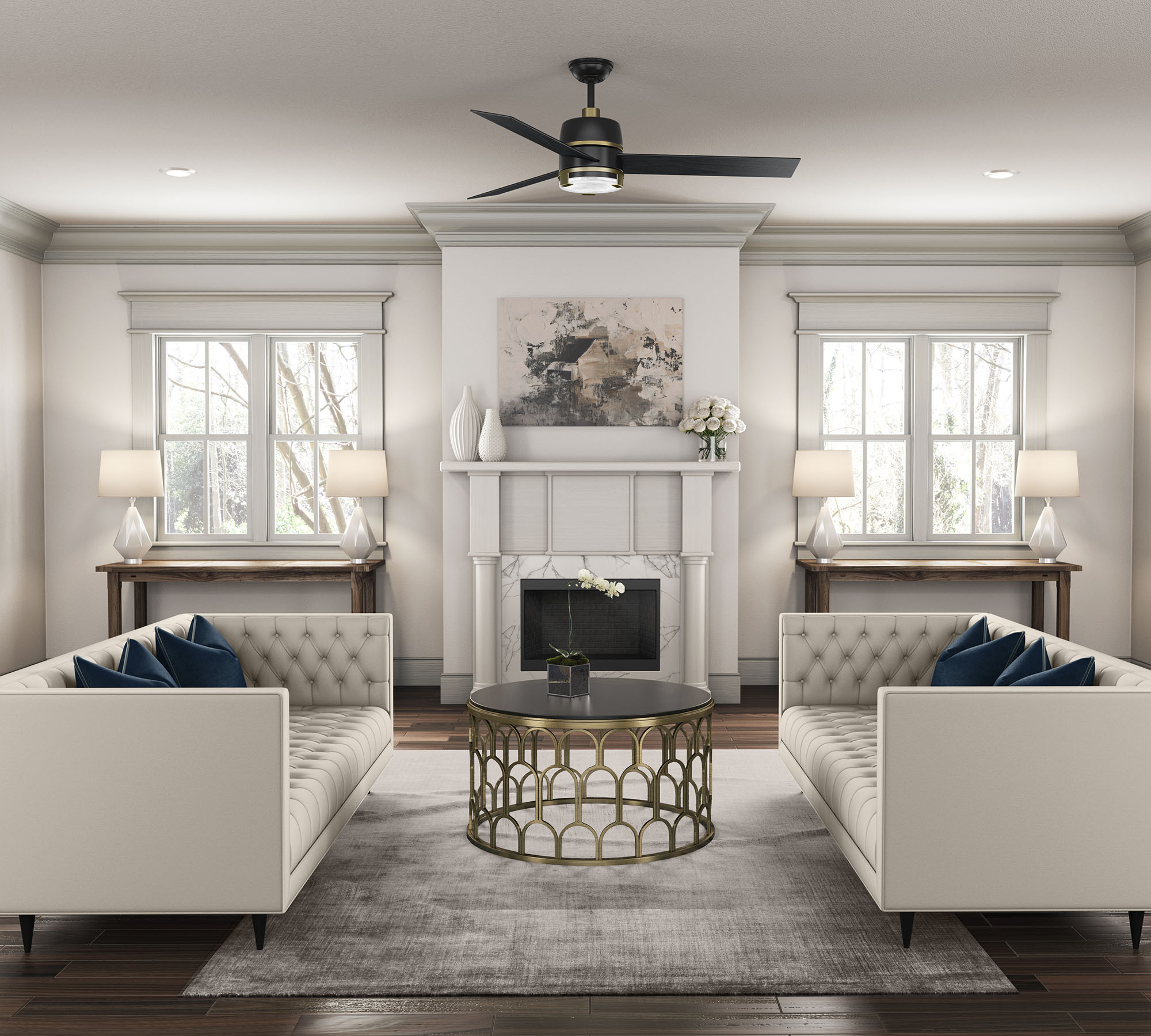 Modern Glam Living Room
 Home design trends for 2019 Hunter Fan Blog