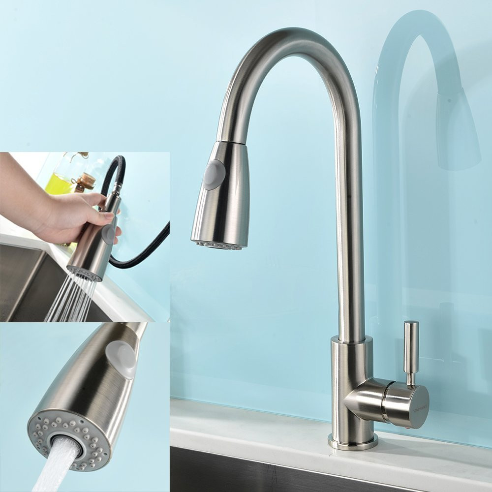 Modern Kitchen Faucets
 Modern Single Handle Stainless Steel Pull Out Spray