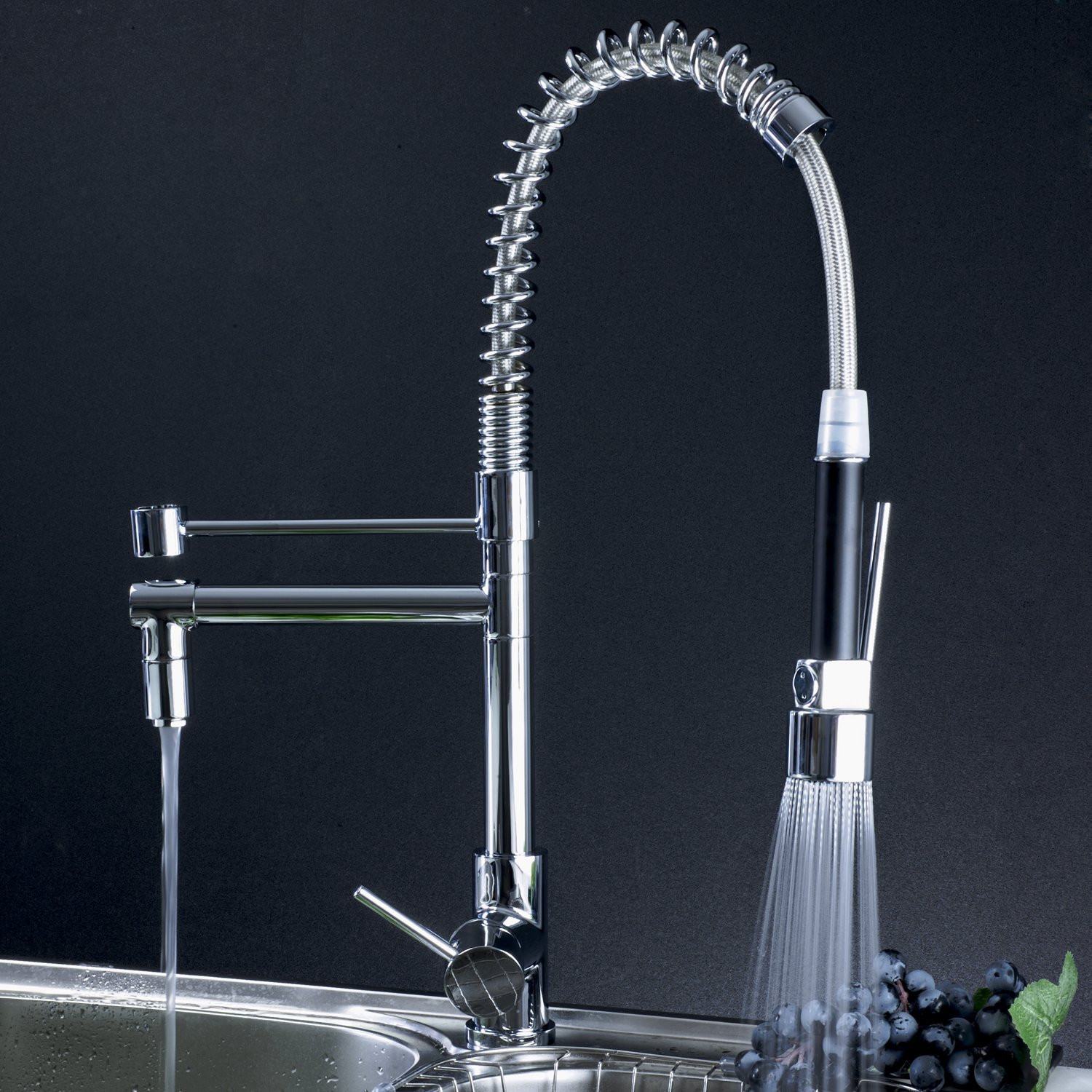 Modern Kitchen Faucets
 Professional Kitchen Faucet With Pull Out Spray 0323F