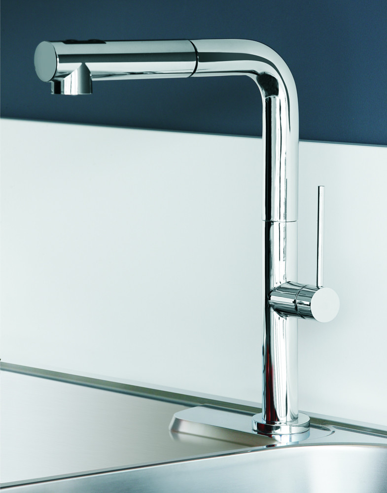 Modern Kitchen Faucets
 Chrome Modern Kitchen Faucet with Pull Out Dual Shower