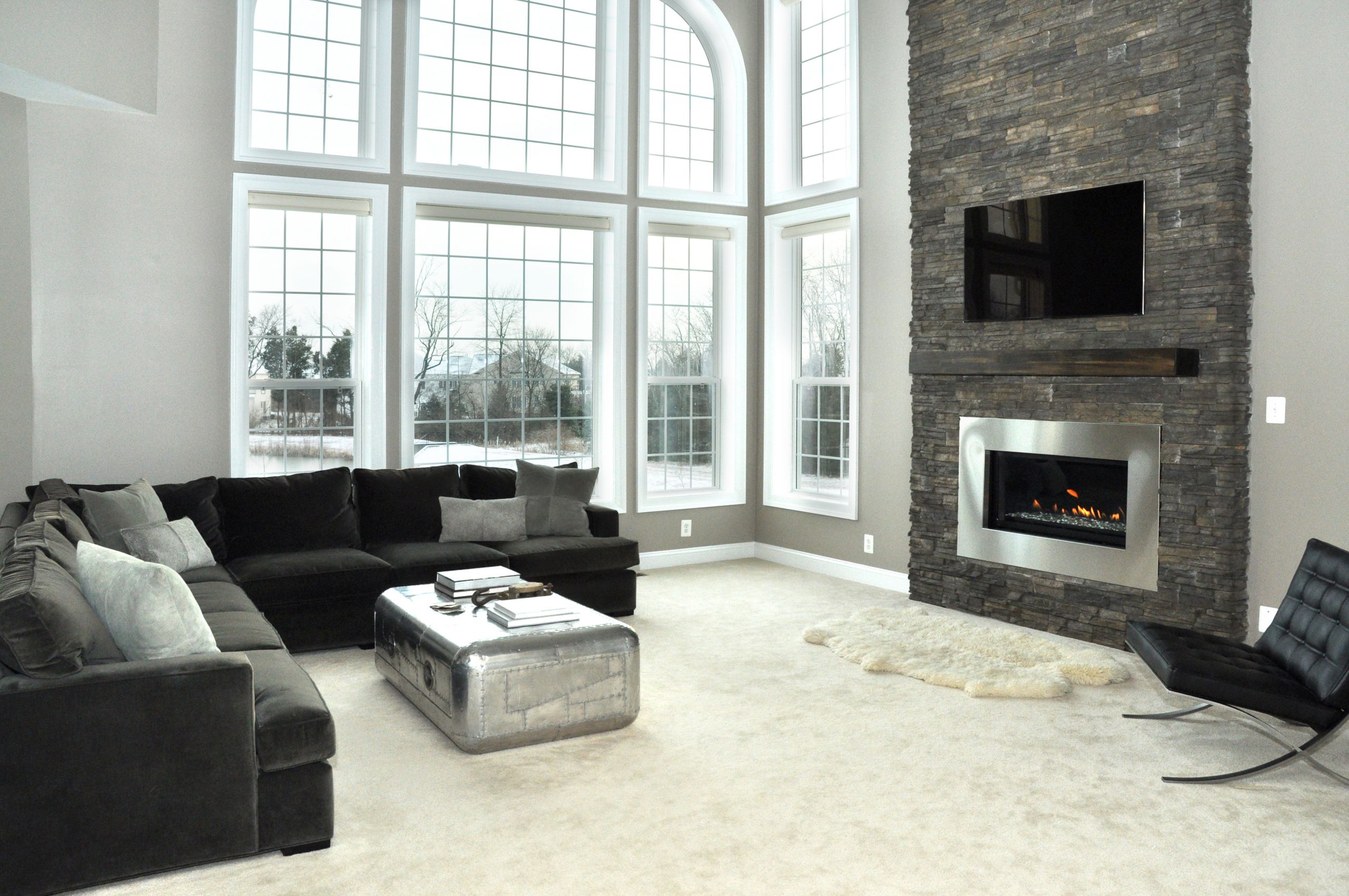Modern Living Room With Fireplace
 Modern Fireplace Renovation