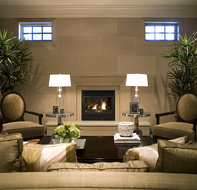 Modern Living Room With Fireplace
 Fireplace Mantels and Surrounds