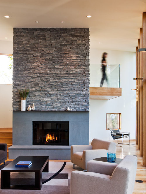 Modern Living Room With Fireplace
 Ledgestone Fireplace Home Design Ideas Remodel