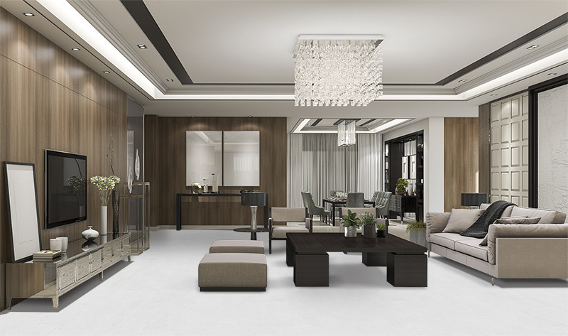 Modern Luxury Living Room
 White Floor White Leather 6mm Cork Tiles 22sf package