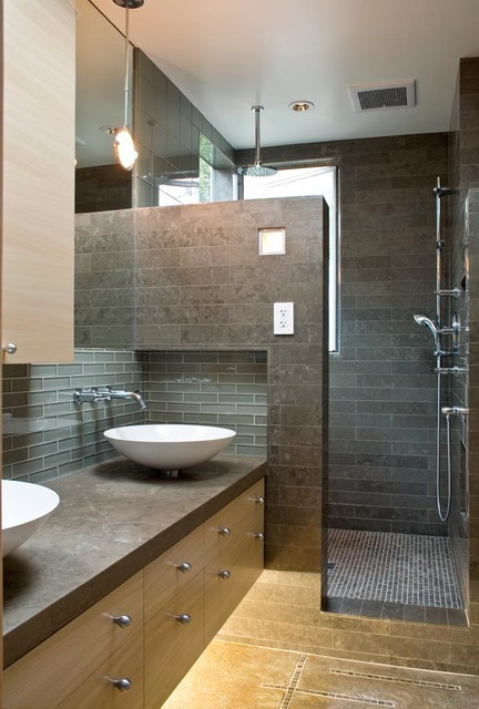 Modern Master Bathroom Ideas
 A Modern and Cozy Family Home Contemporary Bathroom