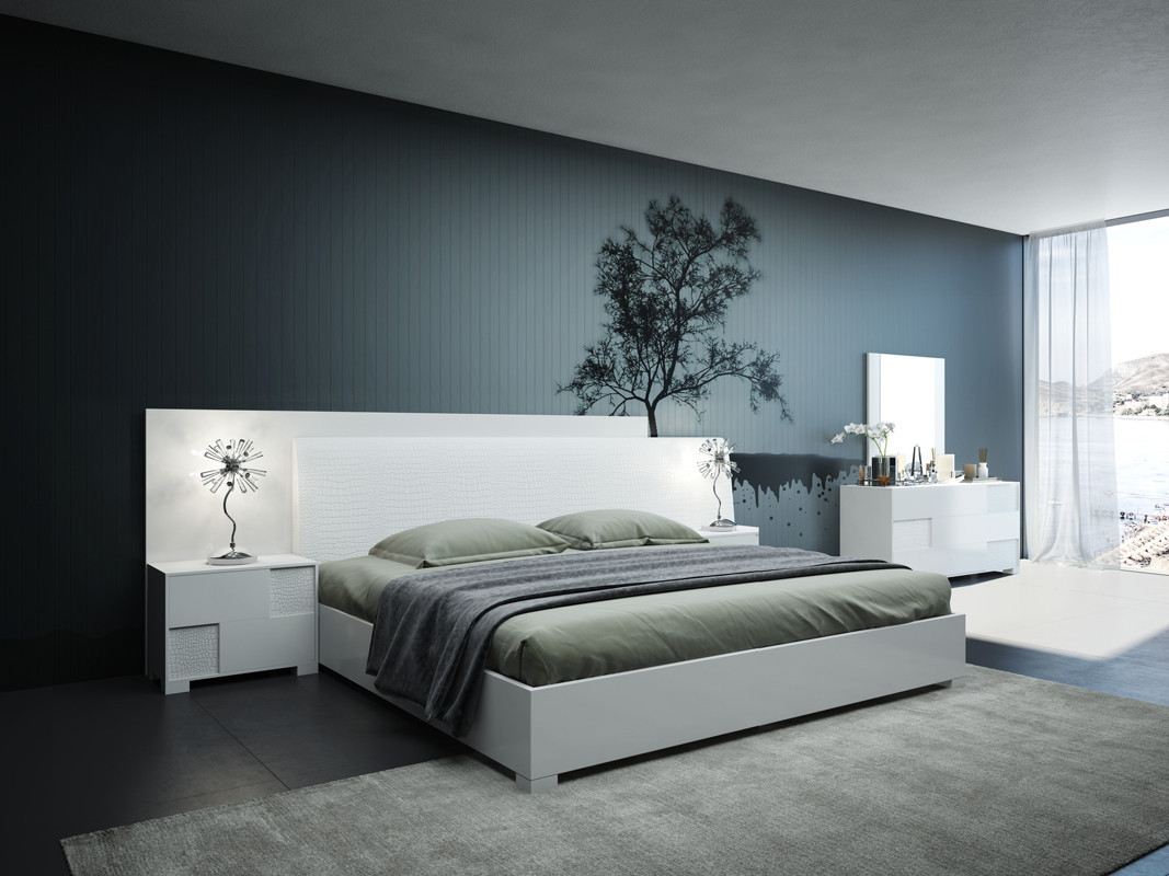 Modern White Bedroom Set
 Modrest Monza Italian Modern White Bedroom Set