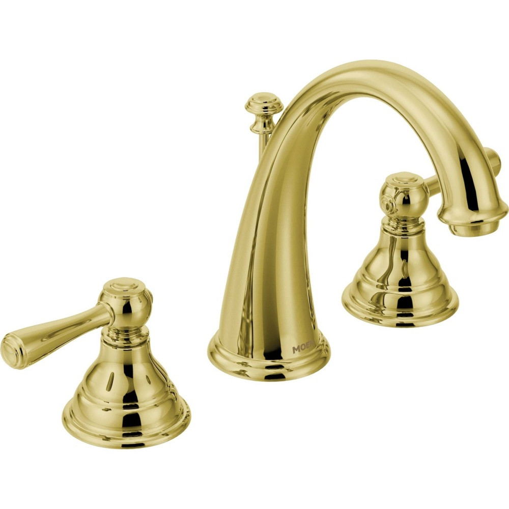 Moen Bathroom Shower Faucets
 Moen T6125P Kingsley Polished Brass Two Handle Widespread