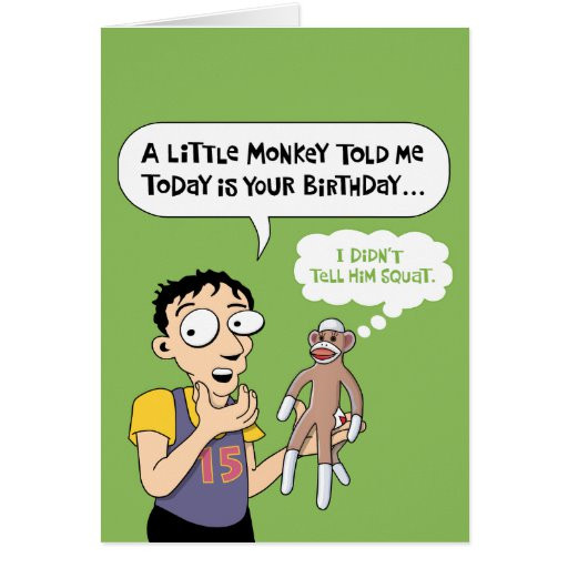 Monkey Birthday Cards
 Funny Sock Monkey Birthday Card