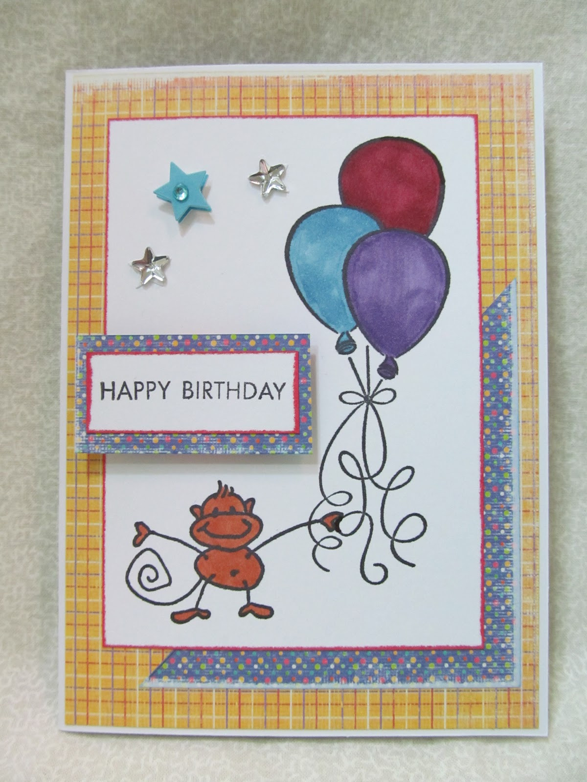 Monkey Birthday Cards
 Savvy Handmade Cards Birthday Monkey Card