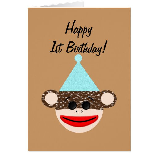 Monkey Birthday Cards
 Sock Monkey Birthday Card