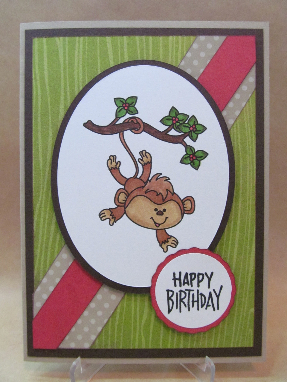 Monkey Birthday Cards
 Savvy Handmade Cards Cute Monkey Birthday Card