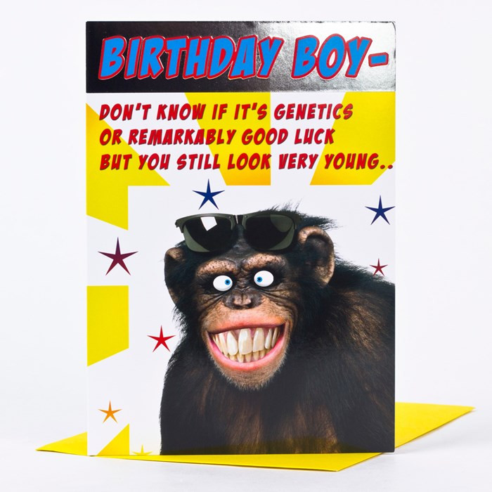 Monkey Birthday Cards
 Birthday Card Smiling Monkey