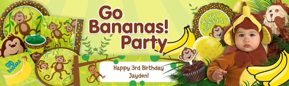 Monkey Birthday Party Supplies
 Monkey Around Birthday Party Supplies Decorations and Ideas