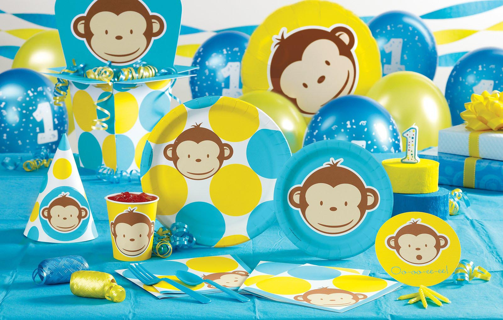 Monkey Birthday Party Supplies
 Monkey Birthday Party Decorations