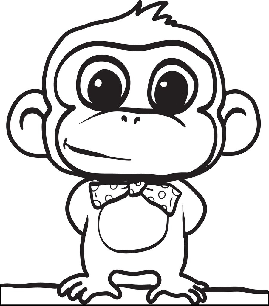 Monkey Coloring Pages For Kids
 Printable Cartoon Monkey Coloring Page for Kids 2 – SupplyMe