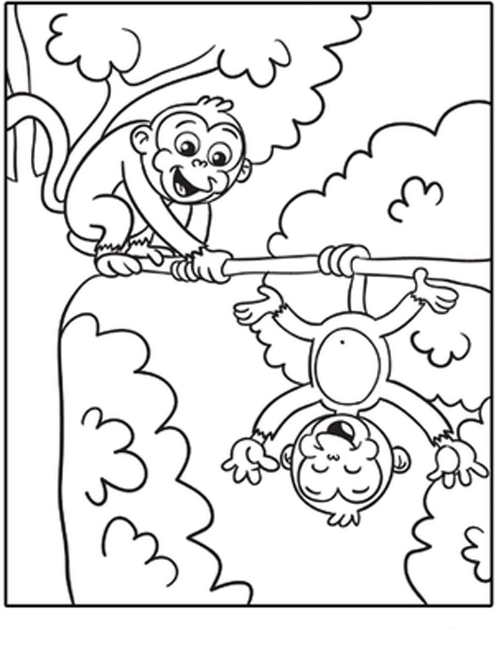 Monkey Coloring Pages For Kids
 free printable monkey coloring pages