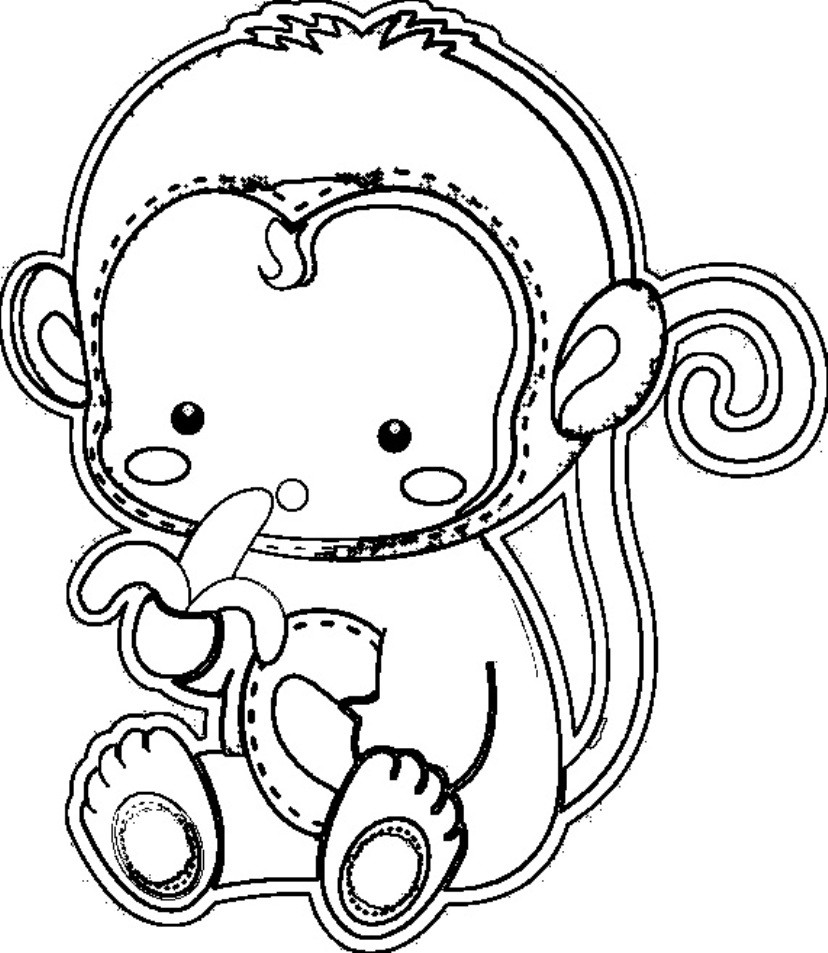 Monkey Coloring Pages For Kids
 Coloring Pages For Kids