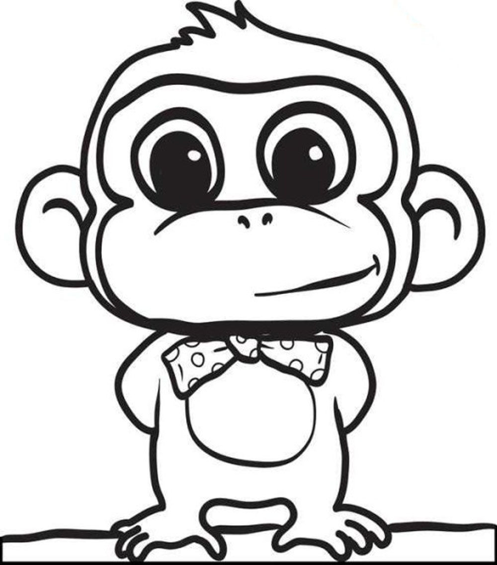 Monkey Coloring Pages For Kids
 Print & Download Coloring Monkey Head with Monkey
