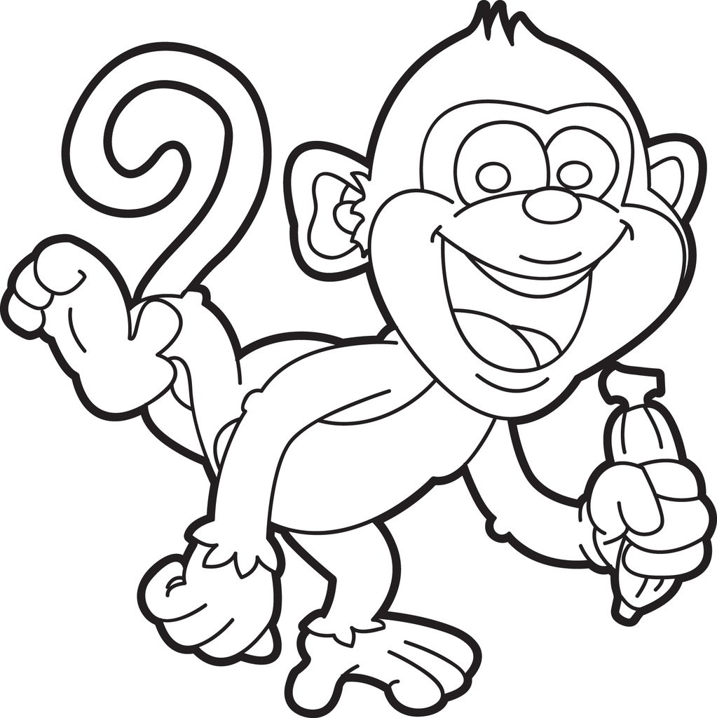 Monkey Coloring Pages For Kids
 Printable Cartoon Monkey Coloring Page for Kids – SupplyMe
