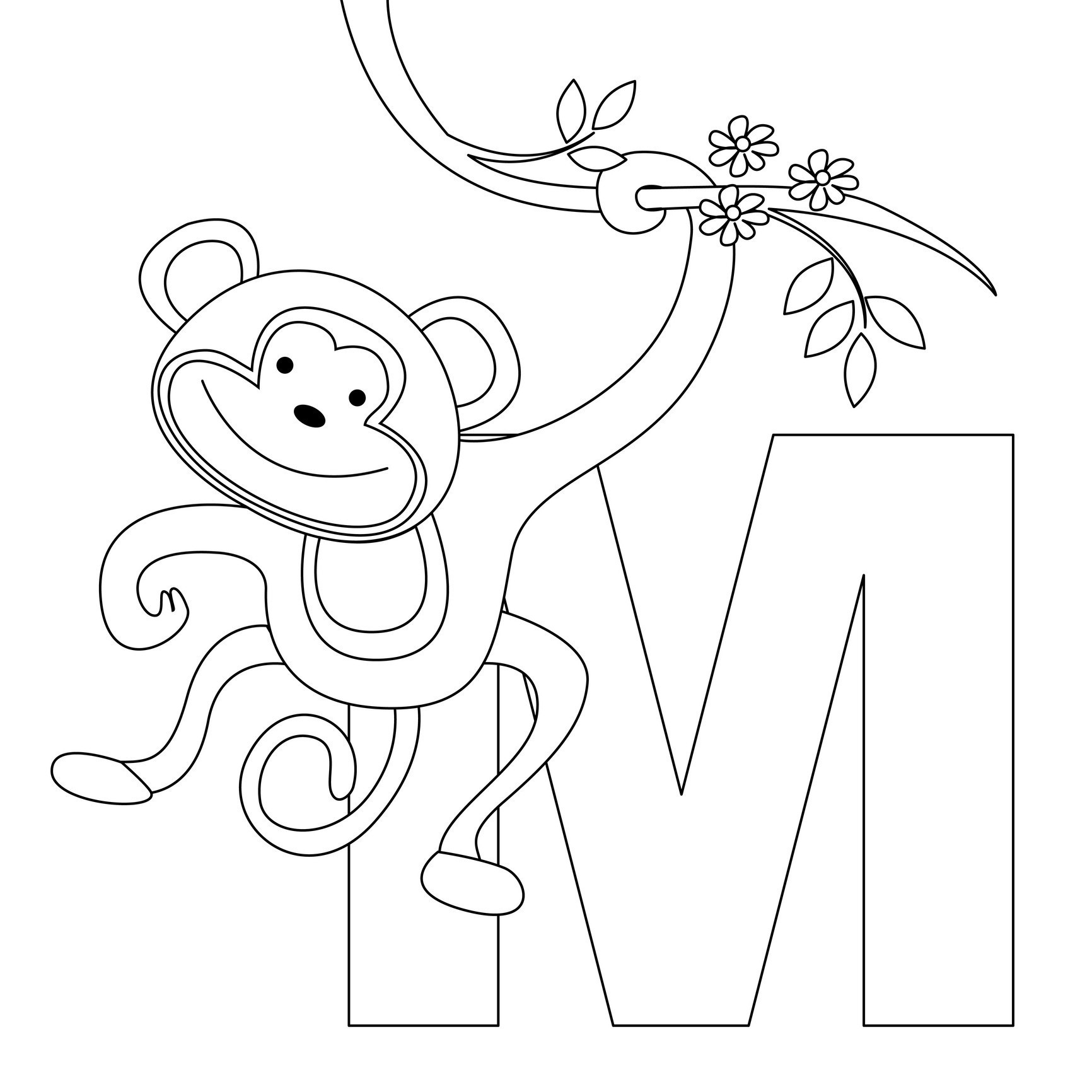 Monkey Printable Coloring Pages
 Free Printable Monkey Coloring Pages For Kids