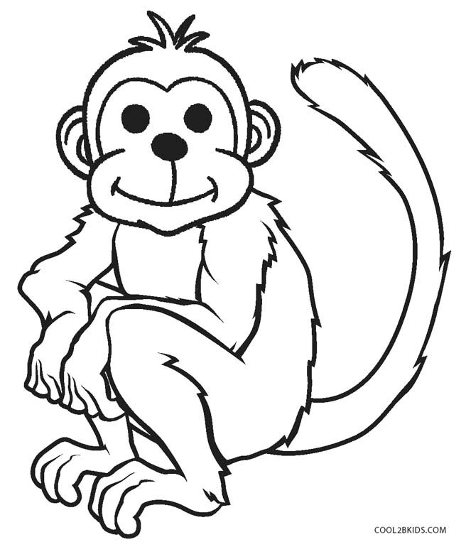 Monkey Printable Coloring Pages
 Free Printable Monkey Coloring Pages for Kids