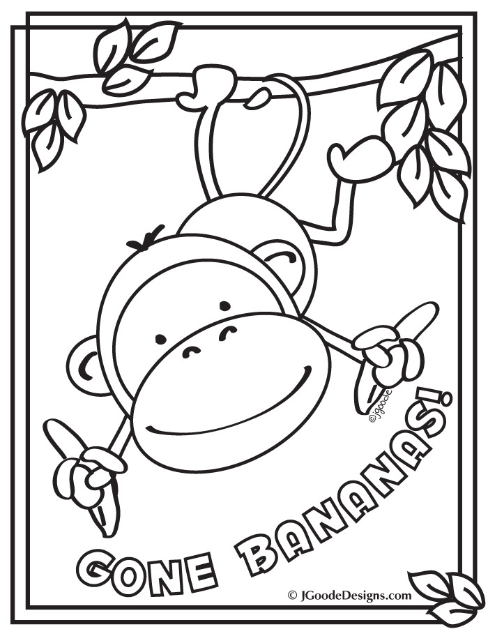 Monkey Printable Coloring Pages
 Monkey Gone Bananas Coloring Page Printables for Kids