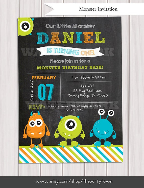Monster Birthday Invitations
 Little monster birthday invitation Monster invite card