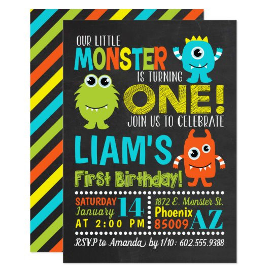 Monster Birthday Invitations
 Monster 1st Birthday Party Invitation