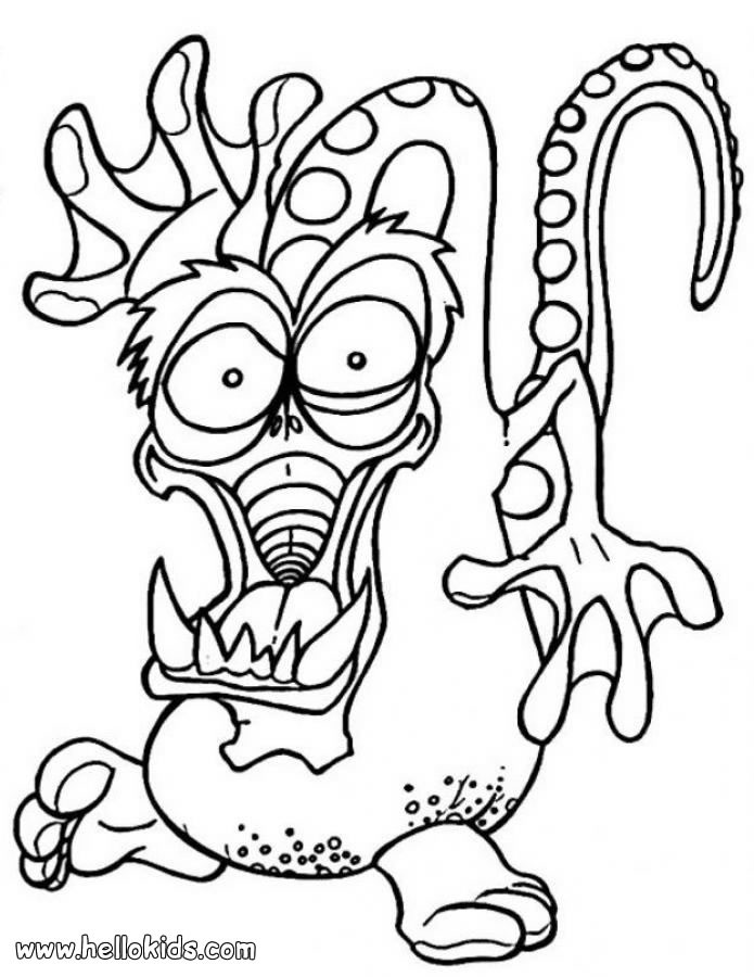 Monster Coloring Pages For Kids
 Scary dragon monster coloring pages Hellokids