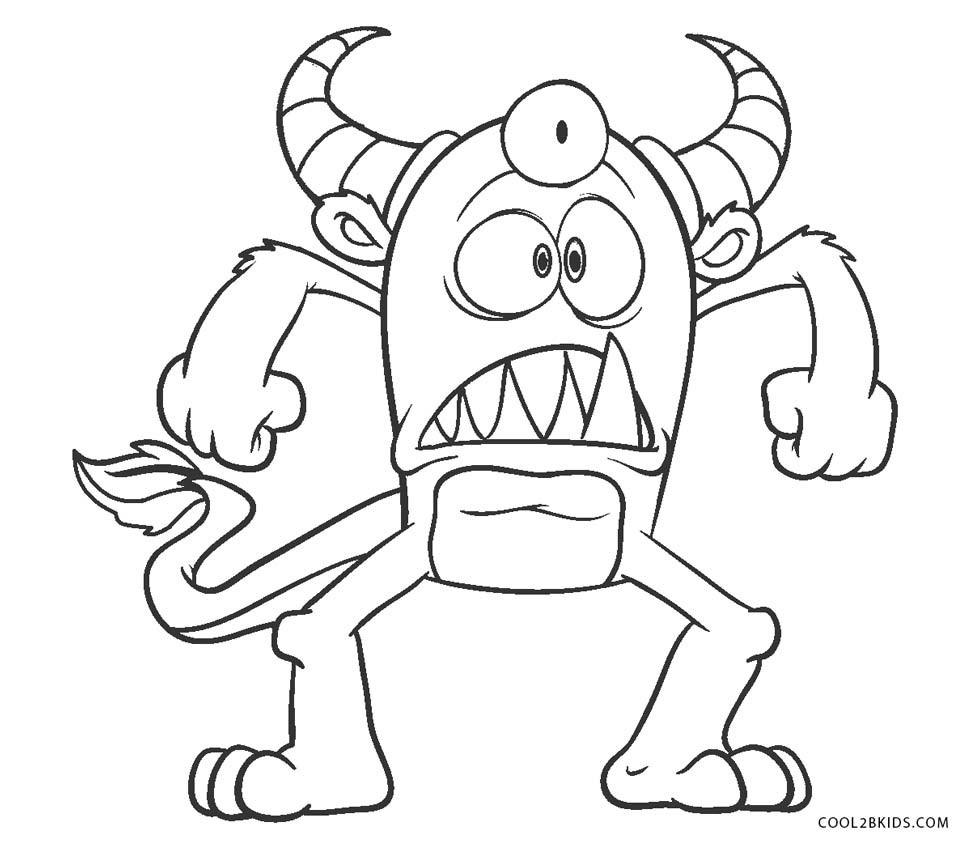 Monster Coloring Pages For Kids
 Free Printable Monster Coloring Pages For Kids