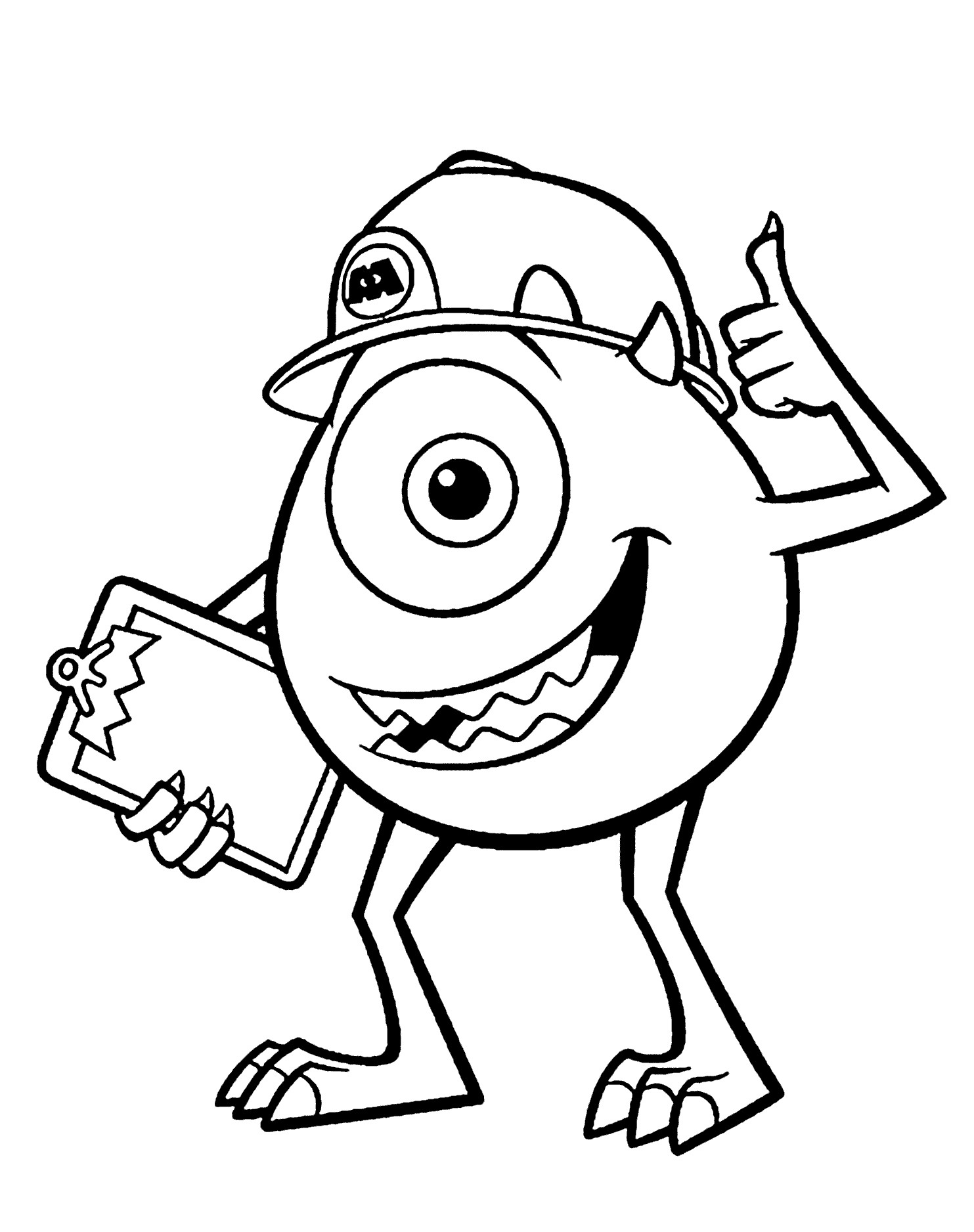 Monster Coloring Pages For Kids
 Mike from Monster Inc coloring pages for kids printable