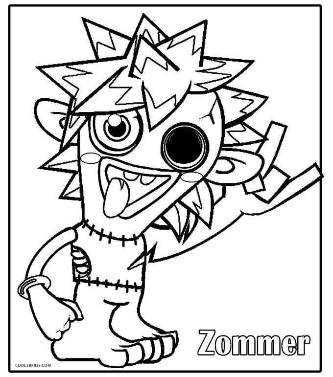 Monster Coloring Pages For Kids
 Printable Moshi Monsters Coloring Pages For Kids