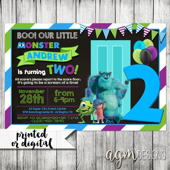 Monster Inc Birthday Invitations
 Monsters Inc Invitation Monsters Inc by AGMPrintableDesigns