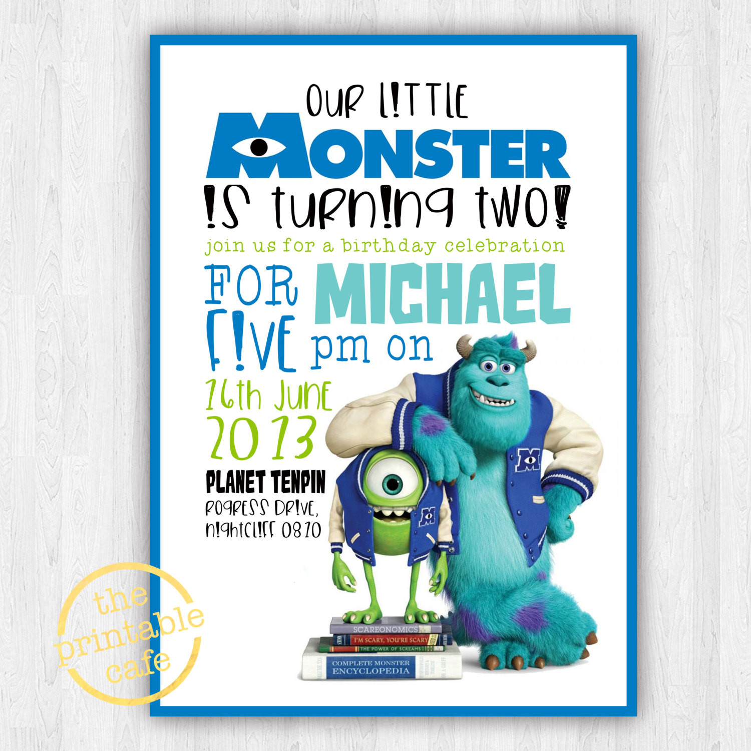 Monster Inc Birthday Invitations
 Monsters Inc invitation ONLY Modern Contemporary Kids