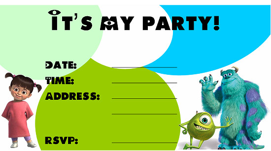 Monster Inc Birthday Invitations
 Monsters inc Birthday Invitations Ideas – Bagvania FREE