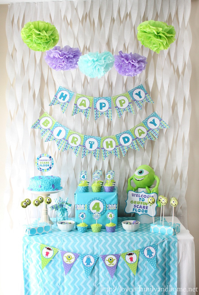 Monsters Inc Birthday Party
 Monsters Inc Birthday Party Love of Family & Home