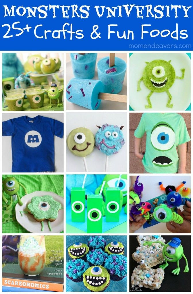 Monsters Inc Birthday Party Food Ideas
 Monsters University Crafts & Fun Foods Great for a
