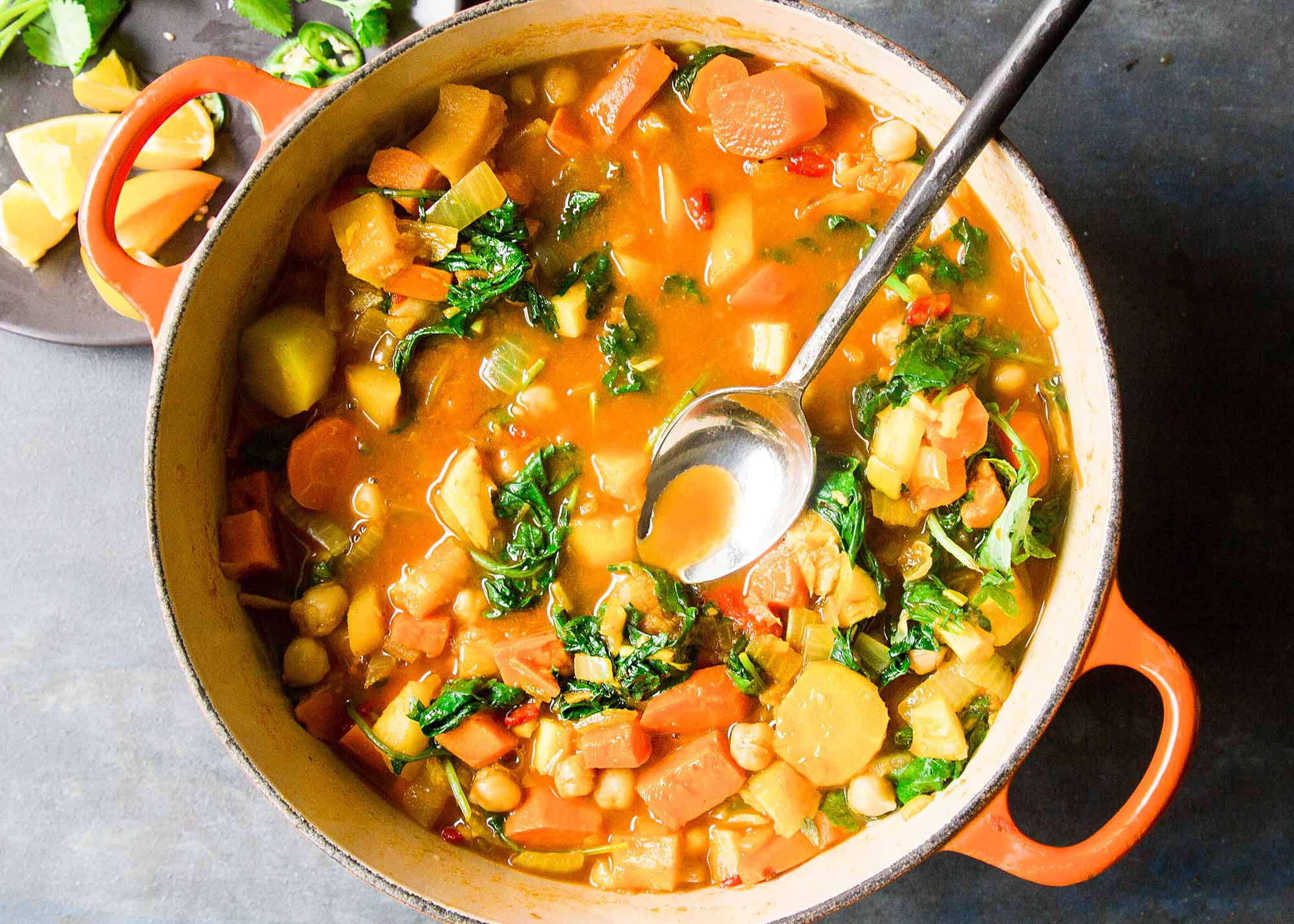 Moroccan Vegetable Stew
 Moroccan Spiced Sweet Potato and Chickpea Stew Recipe