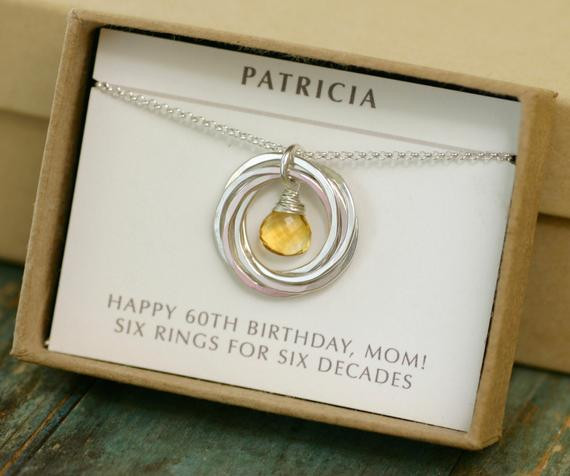 Mother 60Th Birthday Gift Ideas
 60th birthday t citrine necklace for mom by