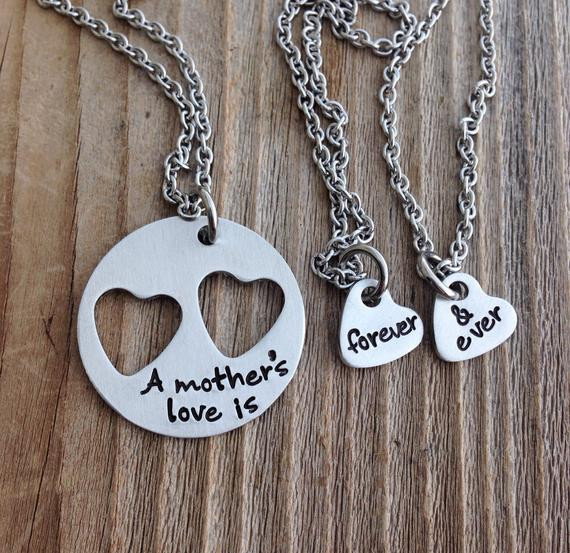 Mother Daughter Necklace Set
 Mother daughter necklace set stamped jewelry mother and two