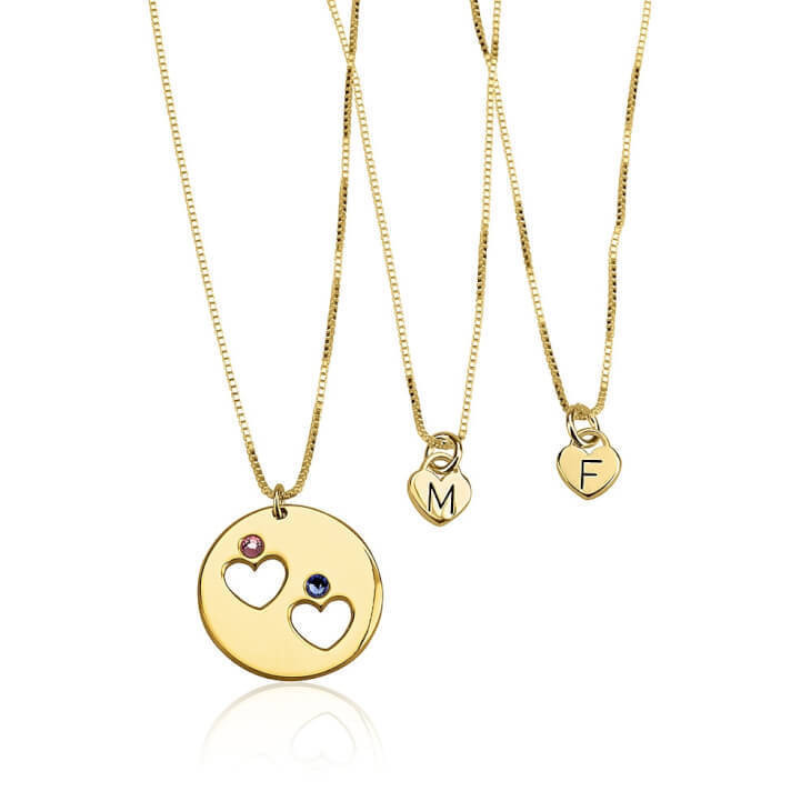 Mother Daughter Necklace Set
 SALE Gold Plated Mother Daughter Necklace Set Matching