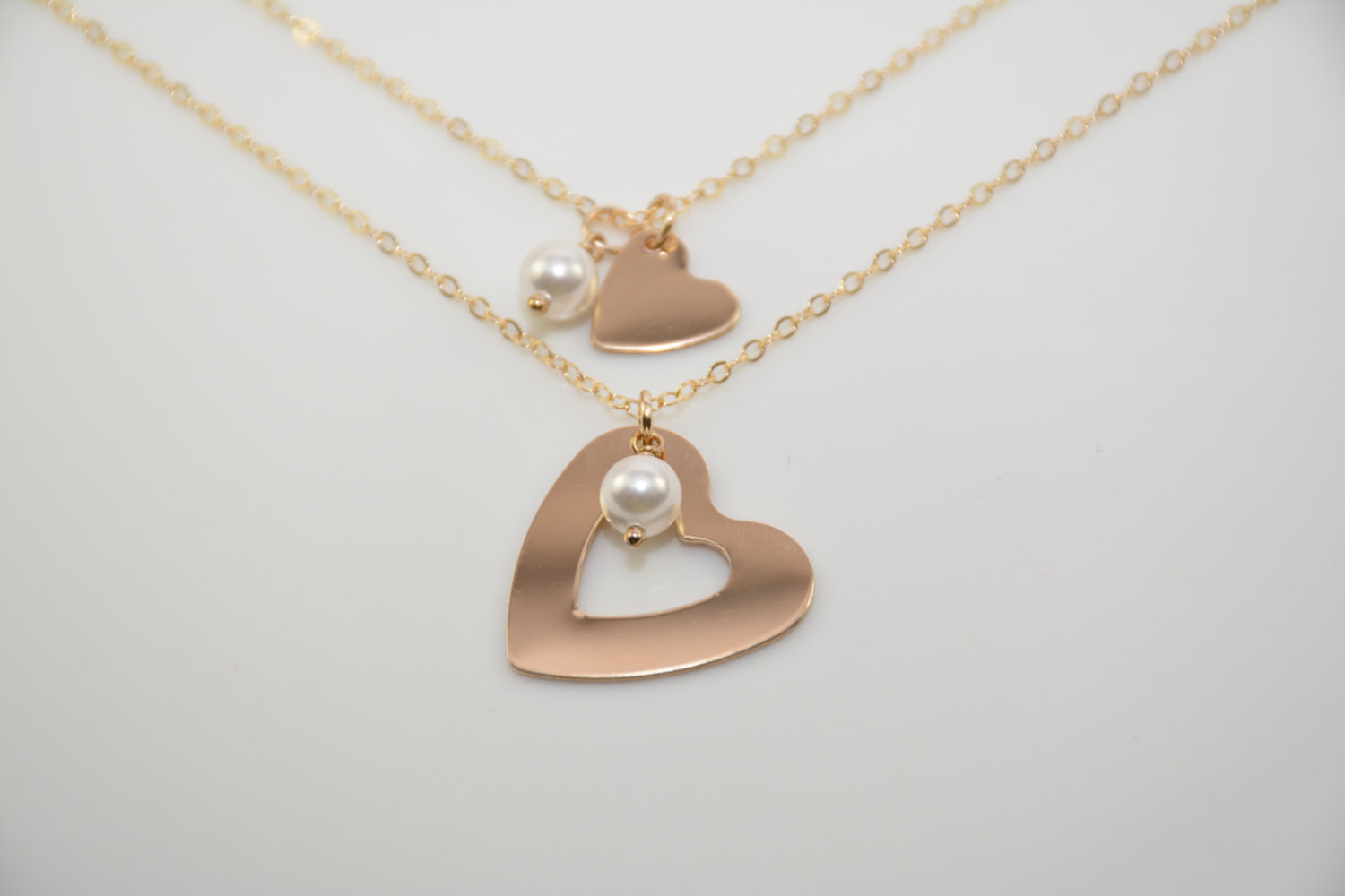 Mother Daughter Necklace Set
 Mother daughter gold heart necklace set Mother daughter