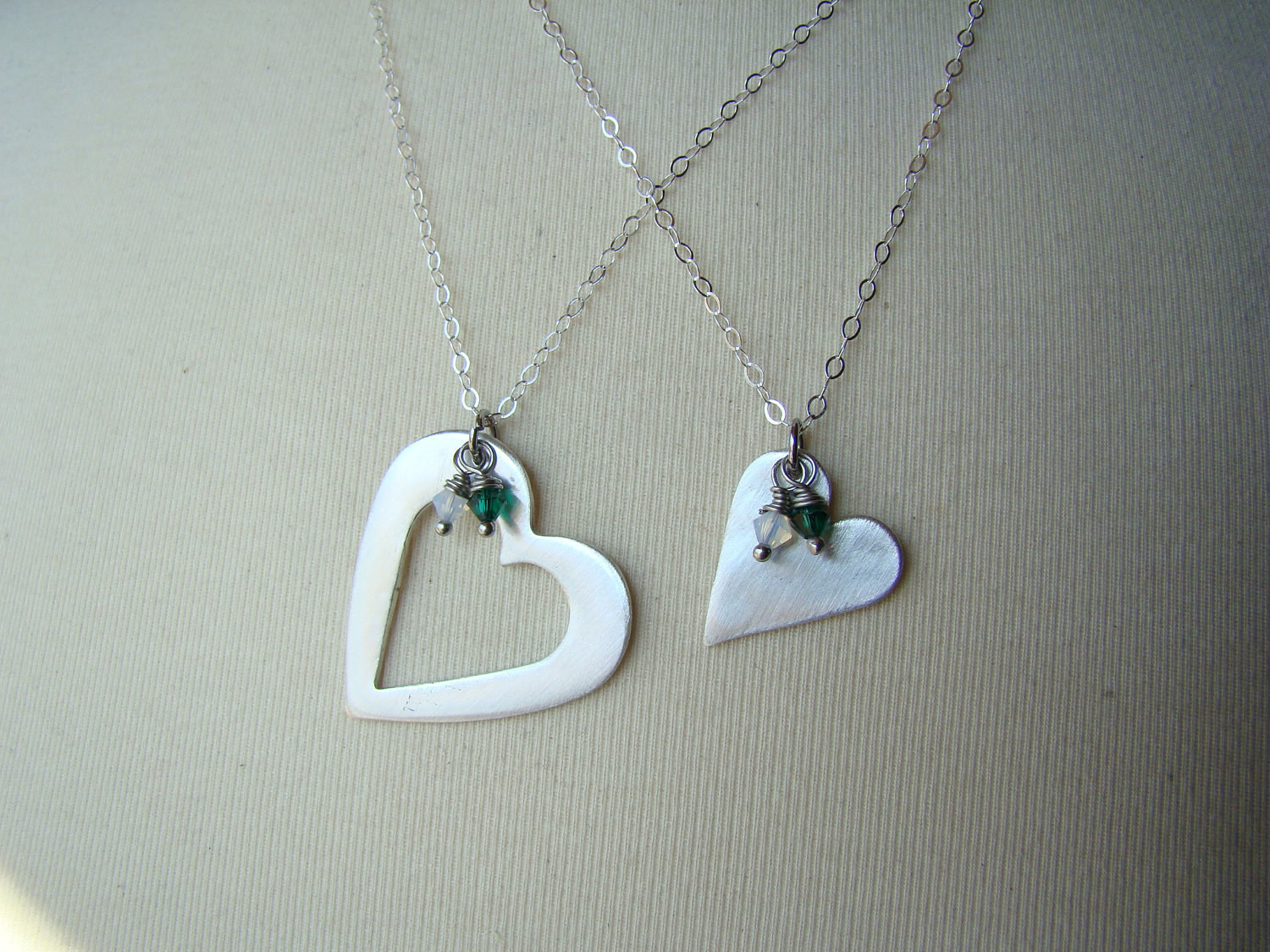 Mother Daughter Necklace Set
 Piece My Heart Silver Mother Daughter Necklace Set