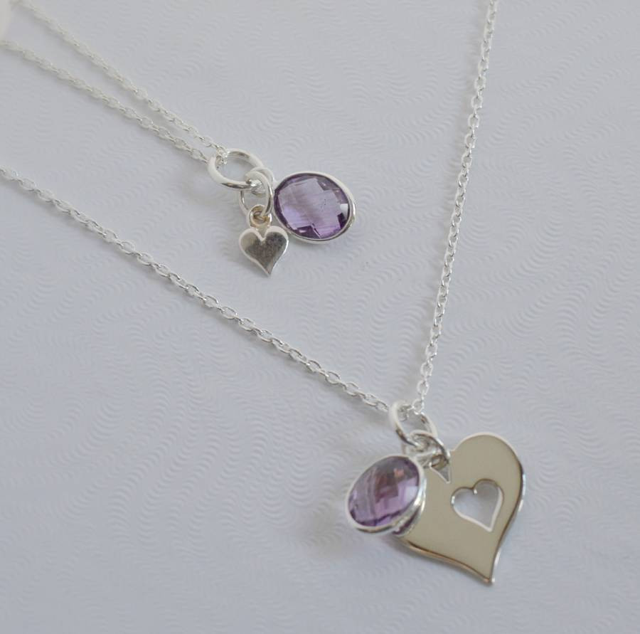 Mother Daughter Necklace Set
 mother and daughter heart necklace set by ps with love