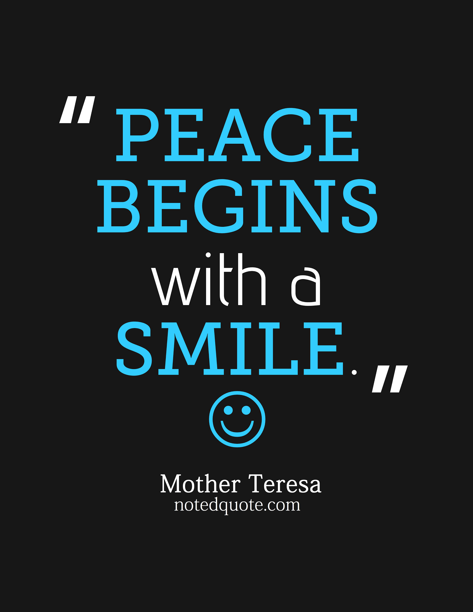 Mother Teresa Peace Quotes
 Smile Mother Teresa Quotes QuotesGram