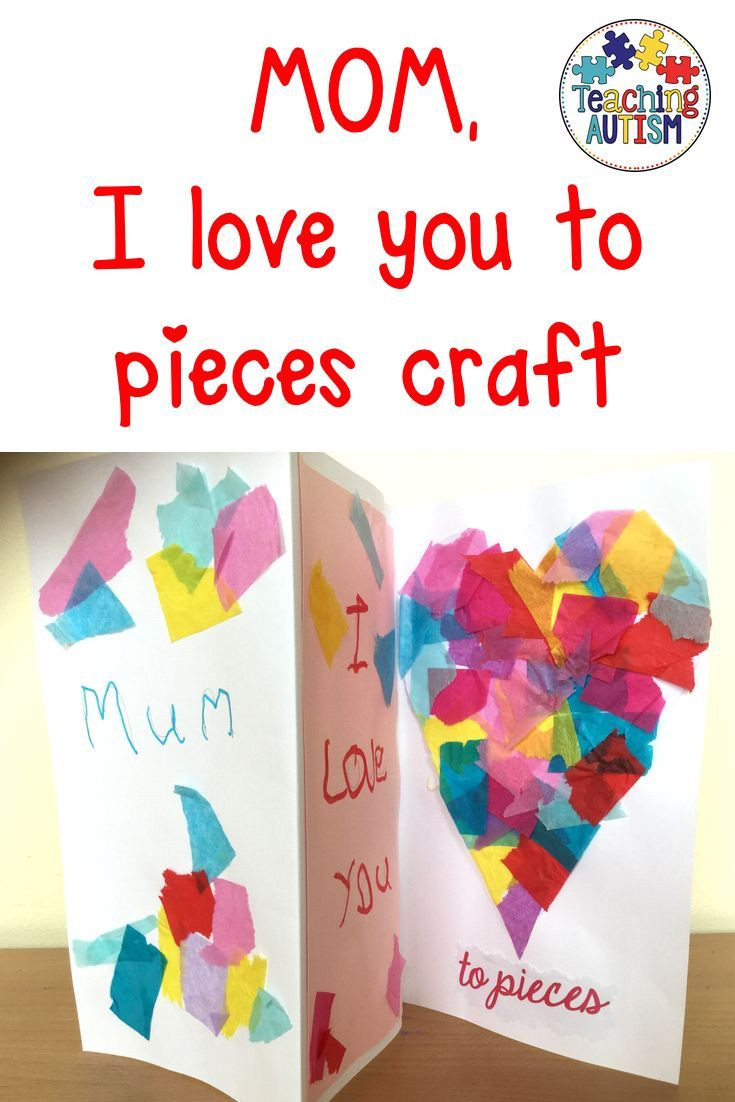 Mother'S Day Art And Craft Ideas For Preschoolers
 Mother s Day Card I love you to pieces