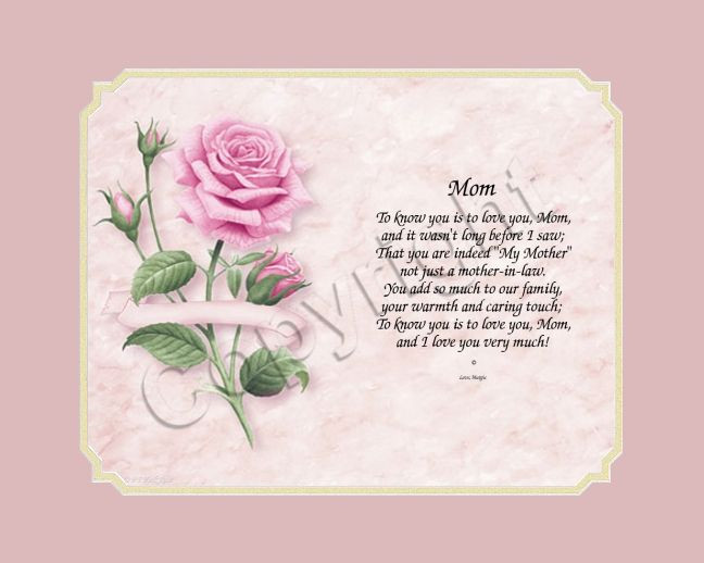 Mother'S Day Gift Ideas For Mother In Law
 Mother s Day Gift Poem Mother in Law