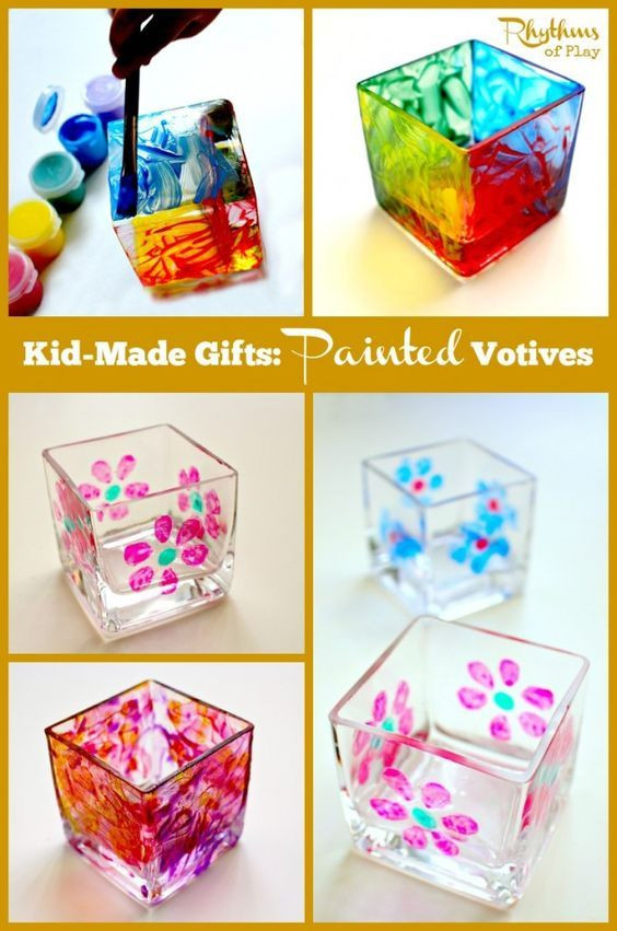 Mother'S Day Gift Ideas For Toddlers To Make
 Hand Painted Candle Holder Kid Made Gift Ideas